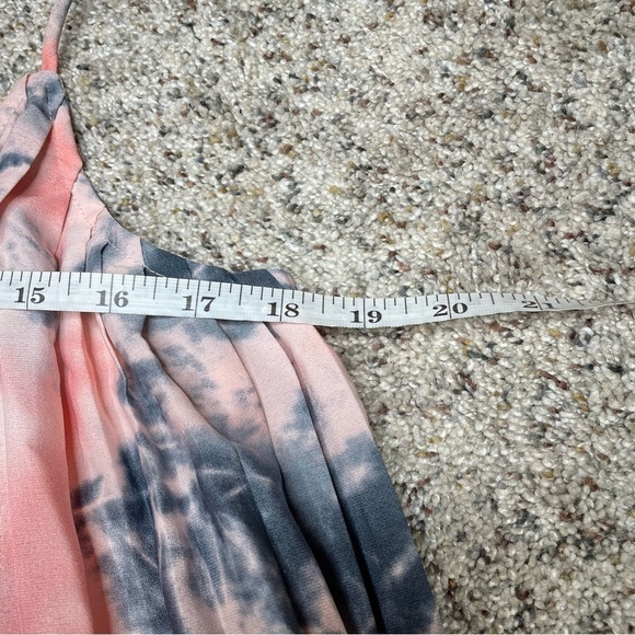 Nasty Gal Pink Blue Tie Dye Print Pleated Sleeveless Strappy Maxi Dress 4 - Picture 11 of 12